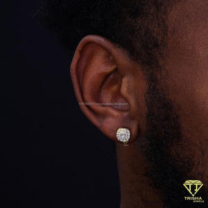 Luxury Lab Grown <b>Diamond</b> 925 Sterling Silver <b>Square</b> Stud <b>Earrings</b> Gold Tone Finish For Jewelry Retailers And Resellers - Product Image 6
