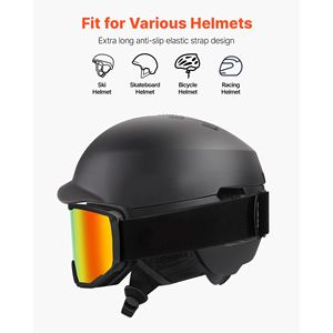 Occhiali da Sci Revo con Rivestimento Arancione, Lente Cilindrica OTG, Antiappannamento, per Uomini, Donne e Giovani, Montatura in TPU, Ventilazione, Compatibili con Casco - Product Image 6