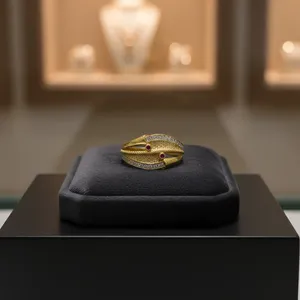 Stylish Gift <b>Crystal</b> Studded Designer <b>Ring</b> for Wedding Anniversary Birthday Party Luxury Jewelry Elegant Gold <b>Ring</b> for Women - Product Image 1