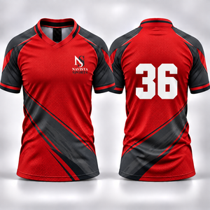 ผู้ผลิตชุดทีมฟุตบอล เสื้อฟุตบอลระบายอากาศได้ดี พิมพ์ลายแบบซับลิเมชั่น รับผลิตแบบ OEM โพลีเอสเตอร์ 100% ป้องกันแบคทีเรีย แห้งเร็ว - Product Image 4