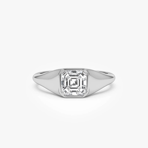 Bague de fiançailles en diamant de laboratoire de qualité supérieure, taille Asscher, 1 carat, avec anneaux de luxe - Product Image 4