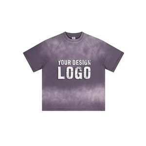 Custom Logo Men's Oversized T-Shirt O-Neck <b>Raglan</b> Sleeve Cotton Jersey Street Style Print Front Design - Product Image 3