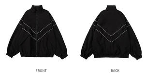 เสื้อแจ็คเก็ตบอมเบอร์แบบมีฮู้ด  ไซส์ใหญ่พิเศษ  คุณภาพสูง ผลิตจากโพลีเอสเตอร์ 100%  สำหรับทุกเพศ  แบบเรียบง่าย  กันลม กันน้ำ  ด้านหน้ามีซิป - Product Image 5