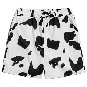 Shorts de Baño para Hombre con Estampado de Vaca, Secado Rápido, Cintura con Cordón, Traje de Baño Casual de Poliéster - Product Image 2