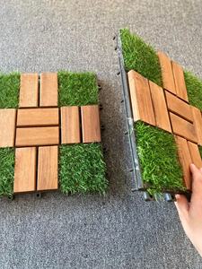 Dalles de terrasse en bois d'acacia antidérapantes, revêtement de sol en bois emboîtable pour extérieur - Product Image 4