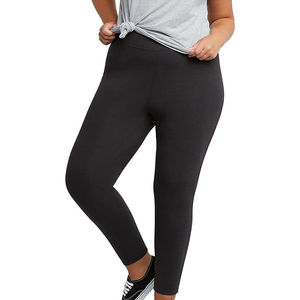 Leggings noirs taille haute longueur intégrale sans couture en tricot extensible pour le yoga et l'entraînement – Style basique uni pour femme toutes saisons - Product Image 6