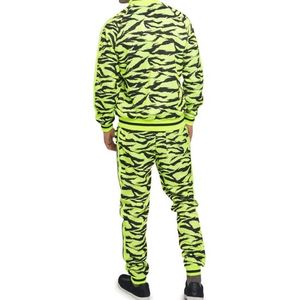 Conjunto deportivo para gimnasio, sudaderas con cuello redondo y pantalones acampanados, conjunto deportivo transpirable con cremallera para hombre. - Product Image 4