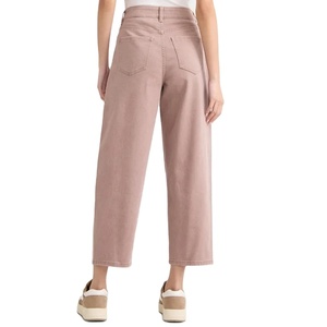 Pantalones de mezclilla suaves y rectos informales de pierna ancha de talla grande con parte delantera plana de cintura media de verano para mujer - Product Image 3