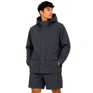 Wholesale Water Reactive Hooded Jacket Shorts Sets Hidden Pattern Waterproof Windproof Windbreaker Set Lightweight men's jackets - Product Image 3