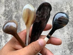 Cuillères traditionnelles faites à la main en corne de buffle pour café et thé, ensemble d'ustensiles de cuisine naturels - Product Image 6