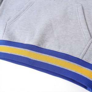 Sweat-shirt à col rond pour femme avec lettres grecques Sigma Gamma Rho en chenille, rayures gris, bleu et jaune, poche, pull de sororité - Product Image 5