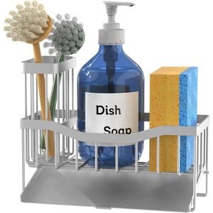 Organizzatore per Lavello in Acciaio Inox con Drenaggio Automatico, Porta Spugne e Spazzole Antiruggine per Pratico Stoccaggio in Cucina - Product Image 1