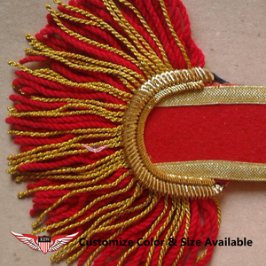 KEW - Epaulettes de Hombro Trenzadas en Rojo y Dorado de Alta Calidad Personalizadas, Accesorio de Vestir de Estilo Lujoso - Product Image 2