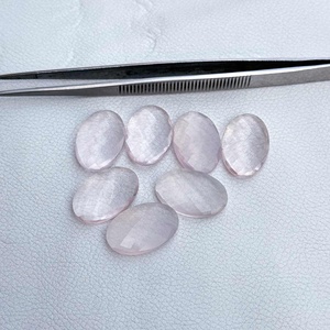 10Mm 12Mm 14Mm Tự Nhiên Thạch Anh Hồng Mặt Phẳng Trở Lại Hình Bầu Dục Lỏng Đá Quý Chất Lượng Cao Màu Hồng Thạch Anh Handmade Đồ Trang Sức Sẵn Sàng Để Tàu - Product Image 3