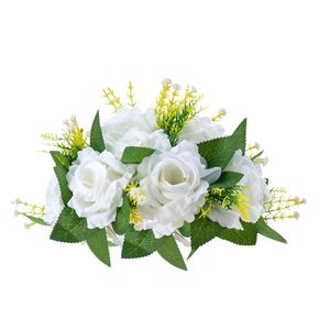 Centrotavola per Matrimonio con 10 Rose Artificiali, Sfere di Fiori Finti da 9,5 Pollici di Diametro, Bouquet Composto da 10 Pezzi - Product Image 4