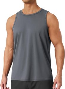 Camiseta sin Mangas para Hombre, Diseño Moderno, Color Verde Sólido, Cuello Redondo, Transpirable, Tejido de Poliéster, Ropa Deportiva Informal - Product Image 2