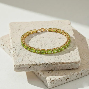 Pulsera de Peridoto Natural con Piedras Multiformes en Plata de Ley o Chapado en Oro, Joyería Fina con Gema de Peridoto para Mujer - Product Image 6