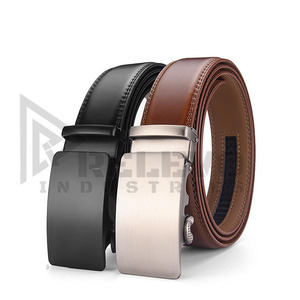 Ceinture formelle en cuir Relevo pour homme, en cuir de vachette, boucle à verrouillage automatique, boucle en acier, durable, ceintures de mode streetwear - Product Image 1