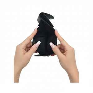 Wriza Everyday Minimalist Black Goat Leather Ladies Purse Premium Compact <b>Wallet</b> 3 Card Slots 2 Pockets <b>Small</b> Fashion Women Bag - Product Image 4