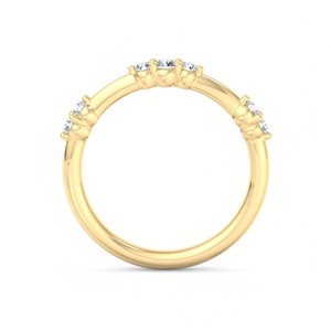 Bague de mariage minimaliste en or avec cluster de diamants de laboratoire ronds, bague empilable pour anniversaire, pour femme - Product Image 6