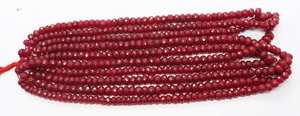 Cuentas facetadas de rubí teñido AAA de 7.5-8.5 mm, cuentas de piedras preciosas de rubí rojo AAA de 20 pulgadas, cuentas sueltas de rubí para la fabricación de joyería. - Product Image 5