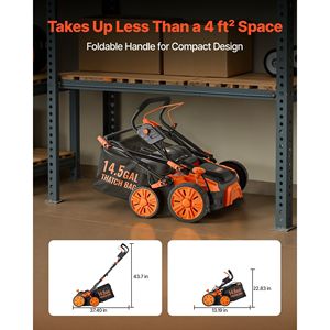 Sacchetto elettrico scaricatore 2-in-1 Dethatcher da 15 Amp da 14.5 galloni per raccolta di paglia da 5 posizioni - Product Image 6