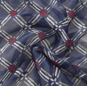 Tissu Organza 100% Viscose à Imprimé Géométrique Léger Écologique Transparent Effet Néon Vif pour Filles et Mariages - Product Image 2