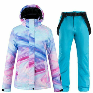 Conjunto de Traje de Esquí Unisex, Chaqueta con Capucha y Pantalones Impermeables con Estampado Tex 220g para Deportes de Nieve al Aire Libre en Invierno - Product Image 5
