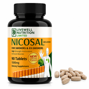 Complément alimentaire antioxydant Nicosal, 90 comprimés, 1000 mg, haute concentration, stimulant immunitaire pour fumeurs et ex-fumeurs - Product Image 1
