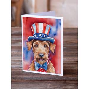 Irish Terrier Patriotic American Whimsical A7 Tarjetas de notas en blanco Paquete de 8 con sobres Tarjetas de felicitación de tamaño 5x7 - Product Image 2