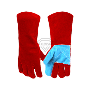 Custom Split Leather Welding Gloves Heat Resistant Safety Work Gloves Reinforced Palm Industrial Protective Gloves OEM - Product Image 3