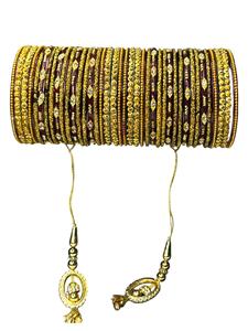 ขายส่งจากโรงงาน ชุดกำไลข้อมือแบบจุมกีประดับมุกเทียมและแก้วสีแดงเคลือบทองคำเปล่งประกาย ดีไซน์ทันสมัยสำหรับผู้หญิง เหมาะสำหรับงานแต่งงาน - Product Image 3