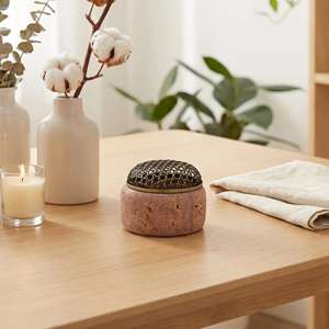 Wholesale Decorative Pure Marble <b>Bakhoor</b> <b>Burner</b> incense <b>burner</b> with steal net natural <b>bakhoor</b> <b>burner</b> - Product Image 2