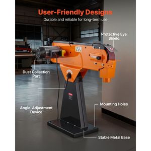 Levigatrice a Nastro Industriale 2200W 1000RPM con Angoli Regolabili da 0 a 45°, 3'' x 79'' - Product Image 6