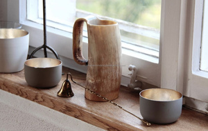 Taza de cuerno de buey, jarra vikinga hecha a mano, acabado pulido, ideal para regalos y decoración de Bar - Product Image 5