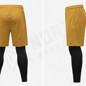 Leggings Deportivos de Compresión con Logotipo Impreso, Pantalones Ajustados para Gimnasio, Pantalones Largos y Cortos 2 en 1 para Hombre, para Correr y Hacer Deporte - Product Image 2