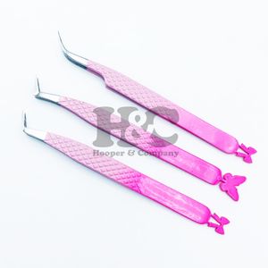 Nouvelle pince à épiler d'extension de cils revêtement de couleur personnalisé pince à cils faite à la main pince à épiler diamantée à pointe solide vison durable - Product Image 1