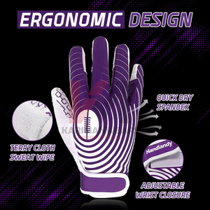 Guantes de Fútbol Americano Personalizados, Ligeros, con Buen Agarre, para Entrenamiento, Producción OEM de Fábrica, Suministro al por Mayor para Minoristas Deportivos - Product Image 5