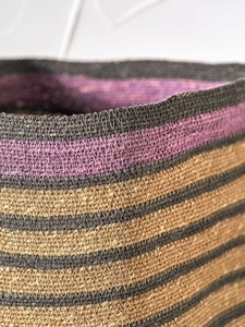 Pacific Lifestyle Purple Seagrass Stripe <b>Square</b> <b>Basket</b> Handmade <b>Storage</b> <b>Basket</b> Wholesale eco-friendly Made in Viet Nam - Product Image 6