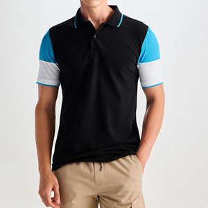 เสื้อโปโลกอล์ฟผู้ชายคุณภาพสูง 100% ผ้าถักลายทาง ทรงหลวม ขายส่งจากโรงงาน รับปักโลโก้ตามสั่ง - Product Image 5