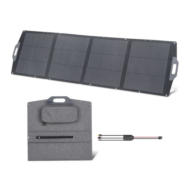 200W Portable Monocrystalline Solar Panel High Efficiency 24% Foldable and Flexible with for MC4 Output USB a and Type C Charger