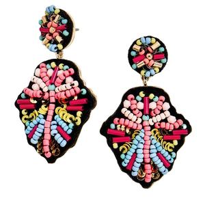 Déclaration Artisanat Perlé Broderie Coloré Boucles D'oreilles Bijoux Élégant Fantaisie Élégant Et Premium Dernier Par Hiba Enterprises - Product Image 1