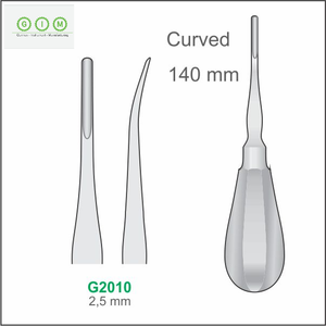 เครื่องมือถอนรากฟันปลายโค้ง ขนาด 4.0 มม. ทำจากสแตนเลส 420 ด้ามจับแบบกลวง ยาว 140 มม. สามารถนึ่งฆ่าเชื้อและนำกลับมาใช้ใหม่ได้ - Product Image 5