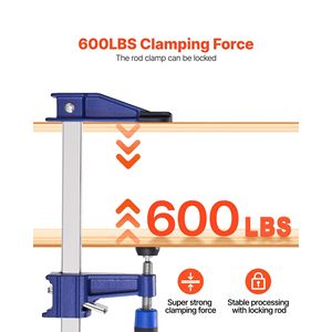 Set di 4 Morsetti a F in Ghisa Bloccabili da 36 Pollici, Profondità 2-1/2 Pollici, per Lavorazione del Legno con Limite di Carico di 600 Libbre - Product Image 4