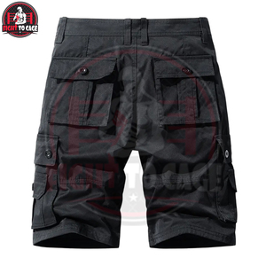 Pantalones cortos cargo negros para hombre, de tela suave y cómoda, con múltiples bolsillos, personalizables con logotipo, precio al por mayor. - Product Image 2