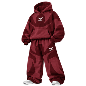 Ensemble survêtement unisexe marron décontracté avec sweat à capuche oversize et pantalon de jogging, coupe décontractée, tenue d'hiver - Product Image 3