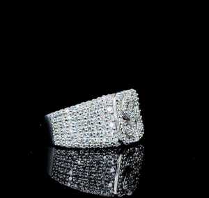 Anillo de Plata 925 con Moissanita y Símbolo de Dólar, Engastado con Pavé, Estilo Hip Hop, para Hombre y Mujer - Product Image 3