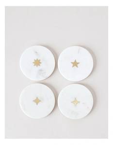 Premium Eco-Friendly Customizable Natural Marble Coasters Round <b>Corner</b> Tabletop <b>Protectors</b> for Home Office Gifting - Product Image 5