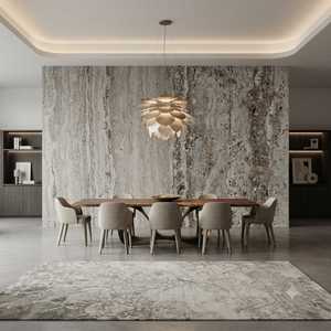 Azulejos de Piso y Pared de Travertino Mate Plateado Roma, Diseño Contemporáneo - Product Image 4