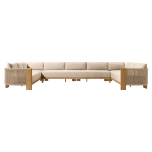 Luxury the Langham Teak Outdoor <b>Sofa</b> Set Modern Durable Eco-Friendly <b>Waterproof</b> Cushions Hotel & Villa Patio Lounge Furniture - Product Image 6